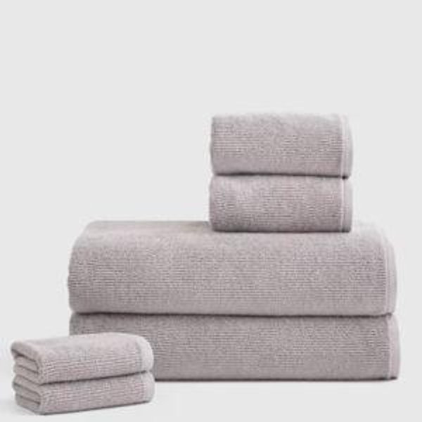 Turkish Ribbed Quick Dry Bath Sheet Bundle - Grey