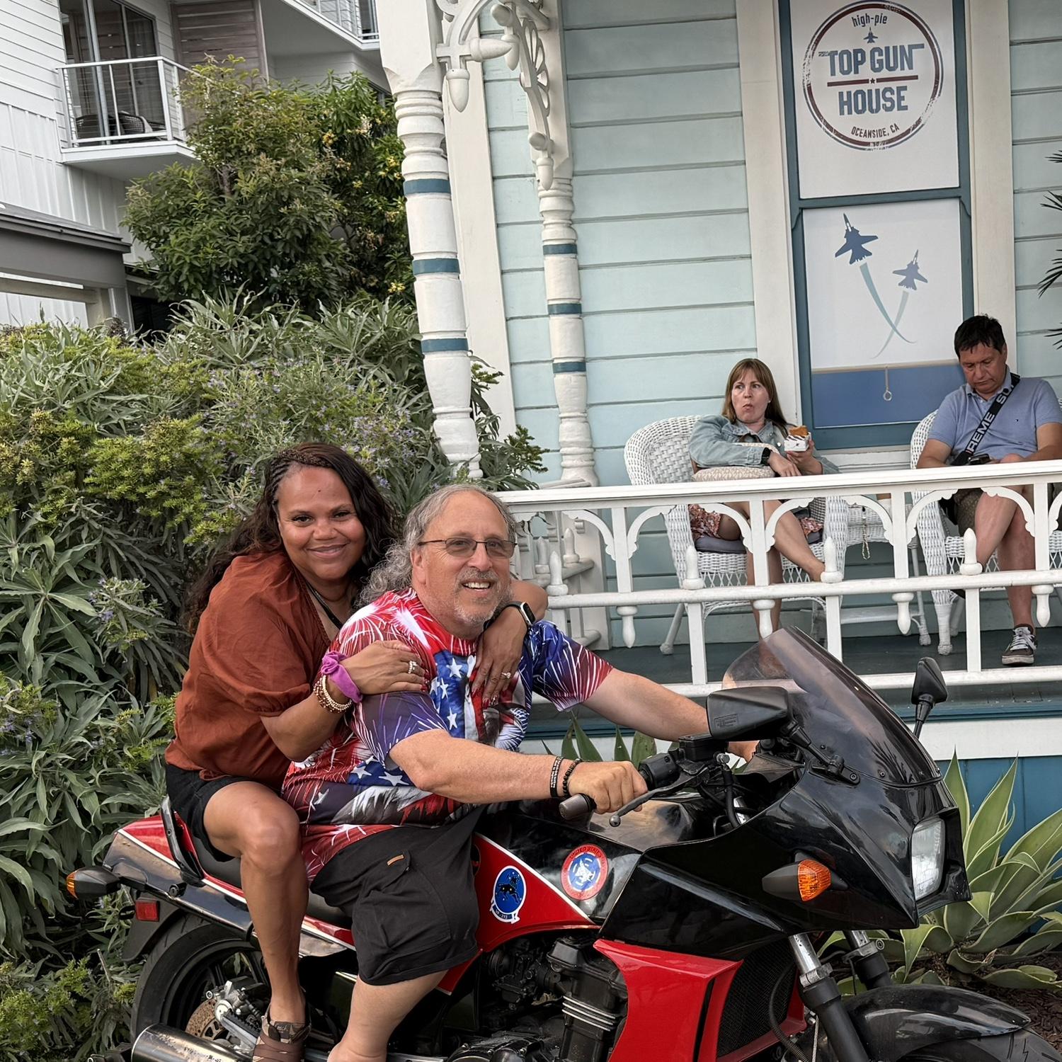 At the famous Top Gun house in Oceanside.