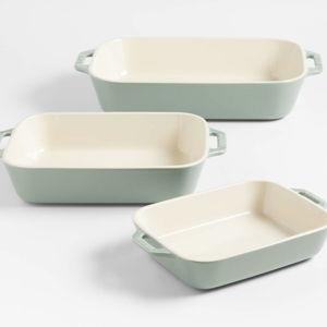 Staub Eucalyptus 3-Piece Rectangular Baking Dish Set