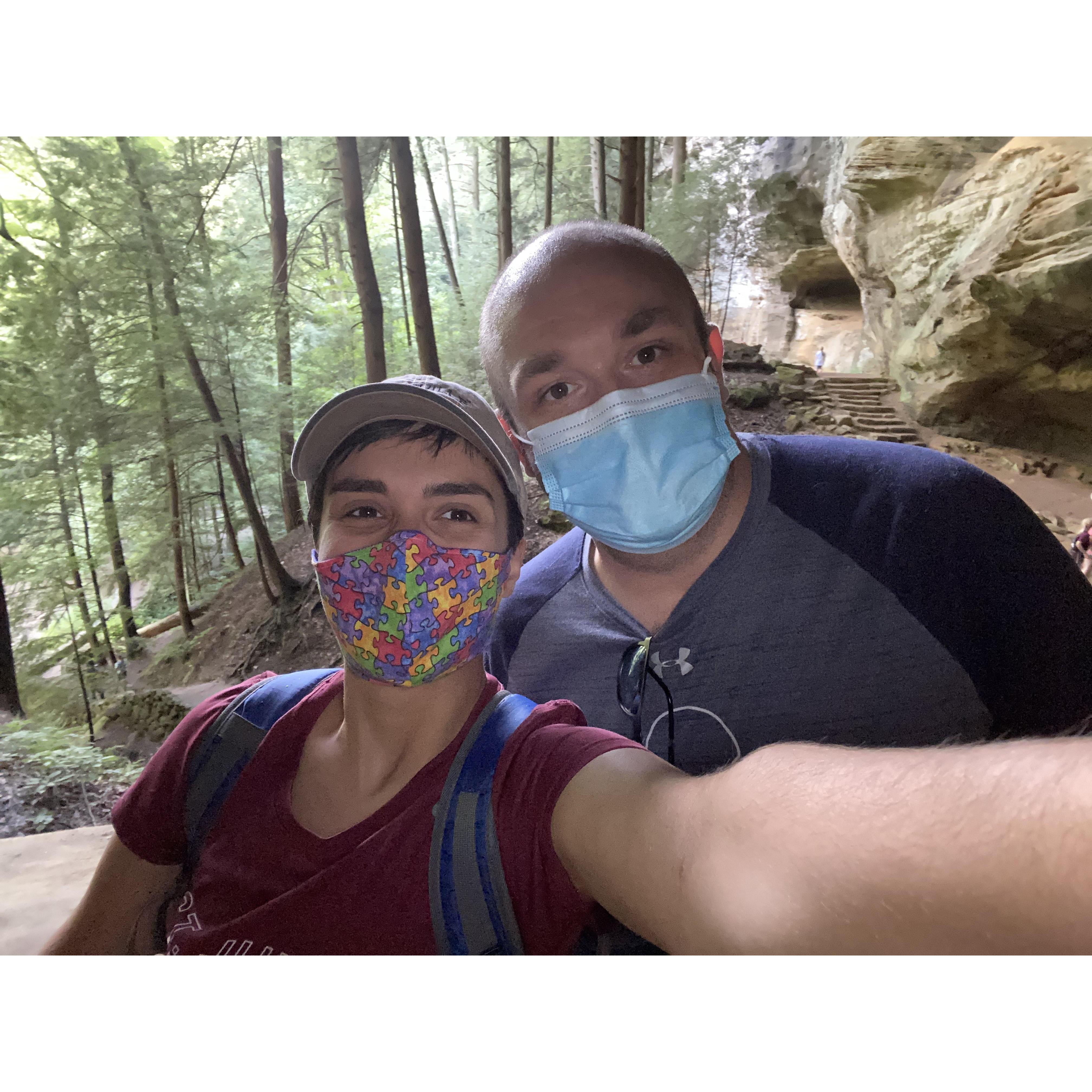 Social distance hiking, Hocking Hills, Ohio