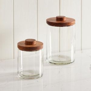 Clover Wood Small & Large Canister