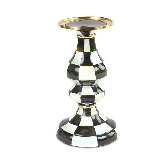 Mackenzie-Childs Courtly Check� Enamel Pillar Candlestick, Medium