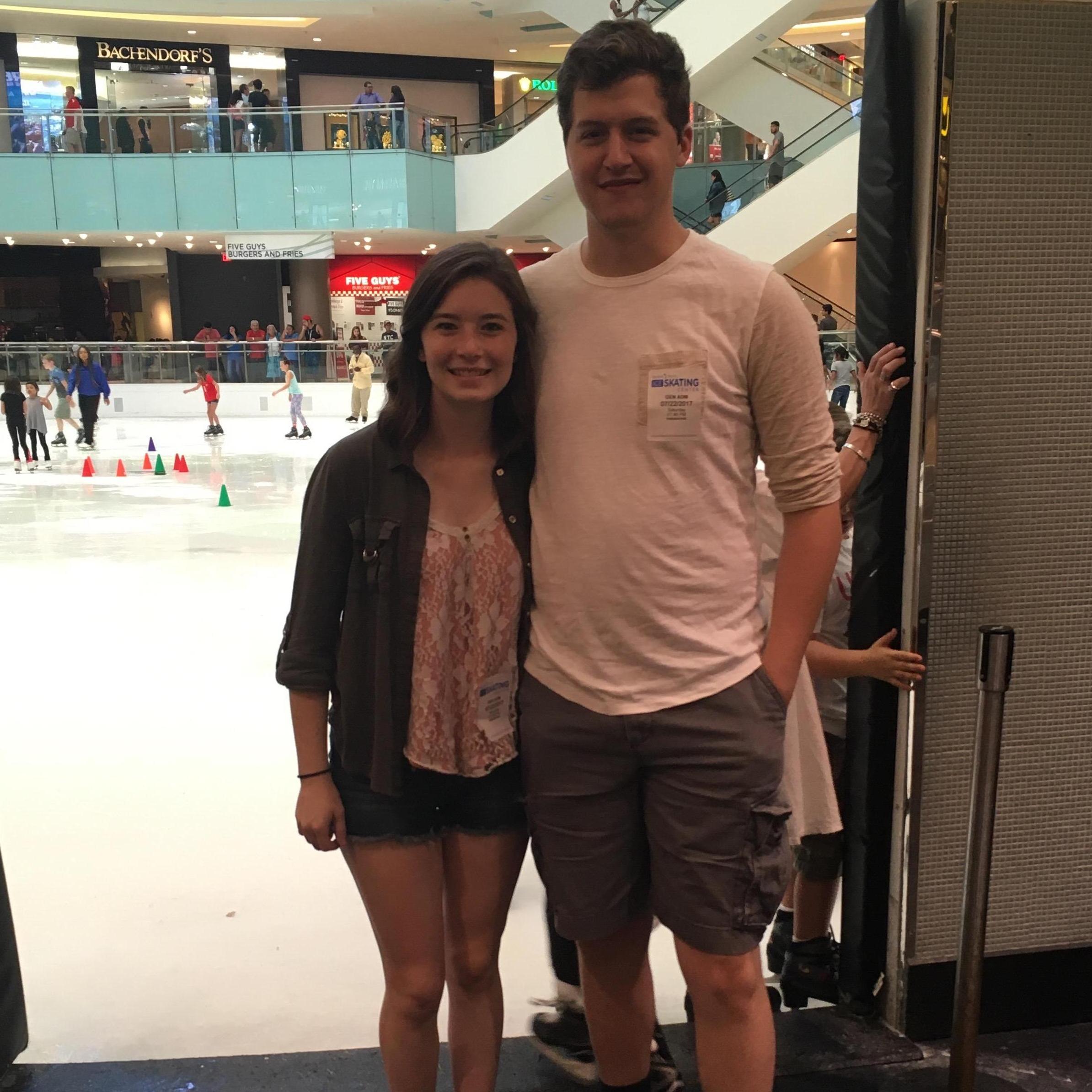 Summer 2017 - Ice skating in Dallas when Kameron came to visit Leah's family for the first time