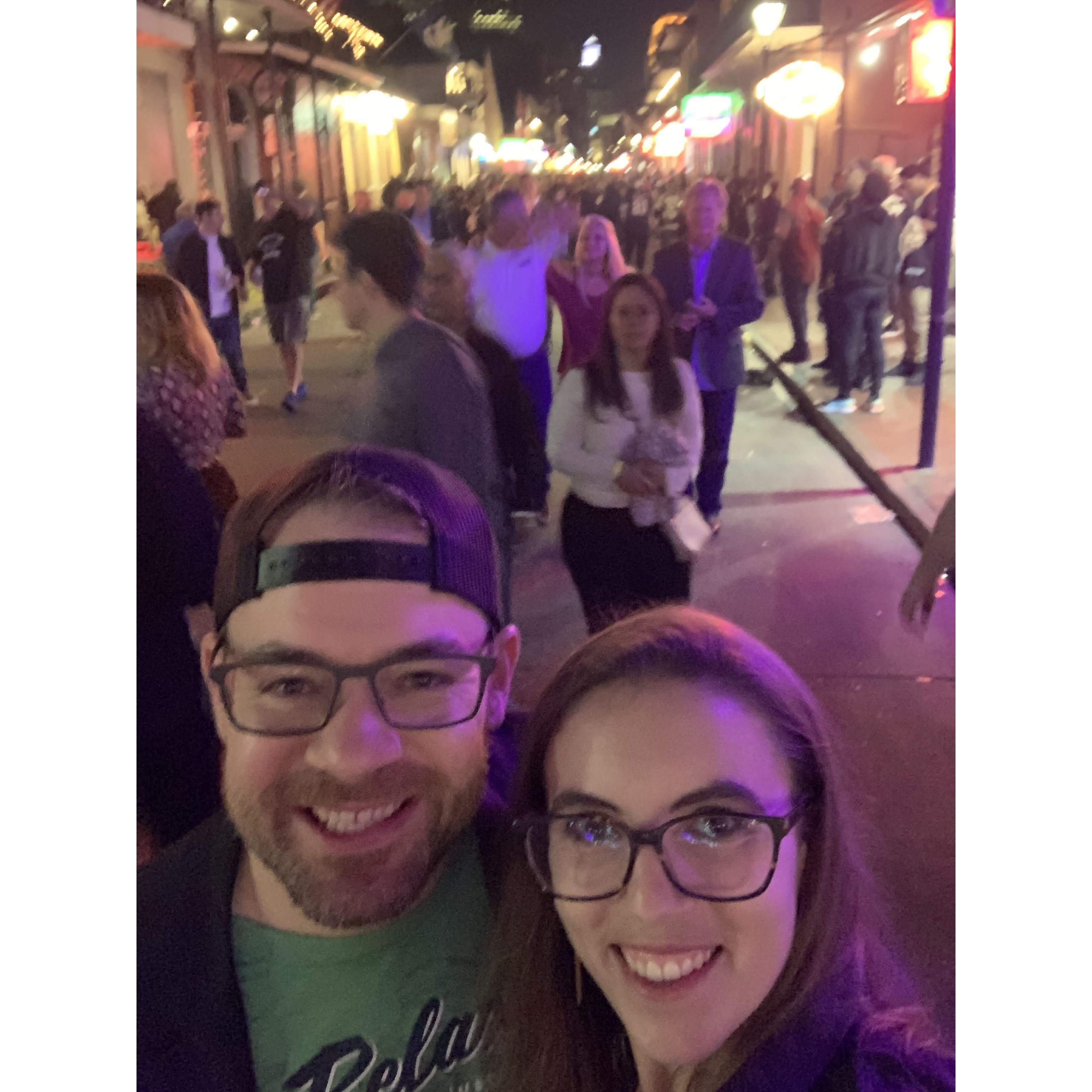 Bourbon Street 2021: This was right before someone tried to hand us a snake to hold.