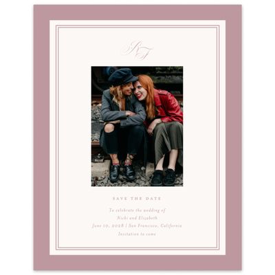 Dusty Rose, Pink Wedding Digital Save the Date - Topaz Photo