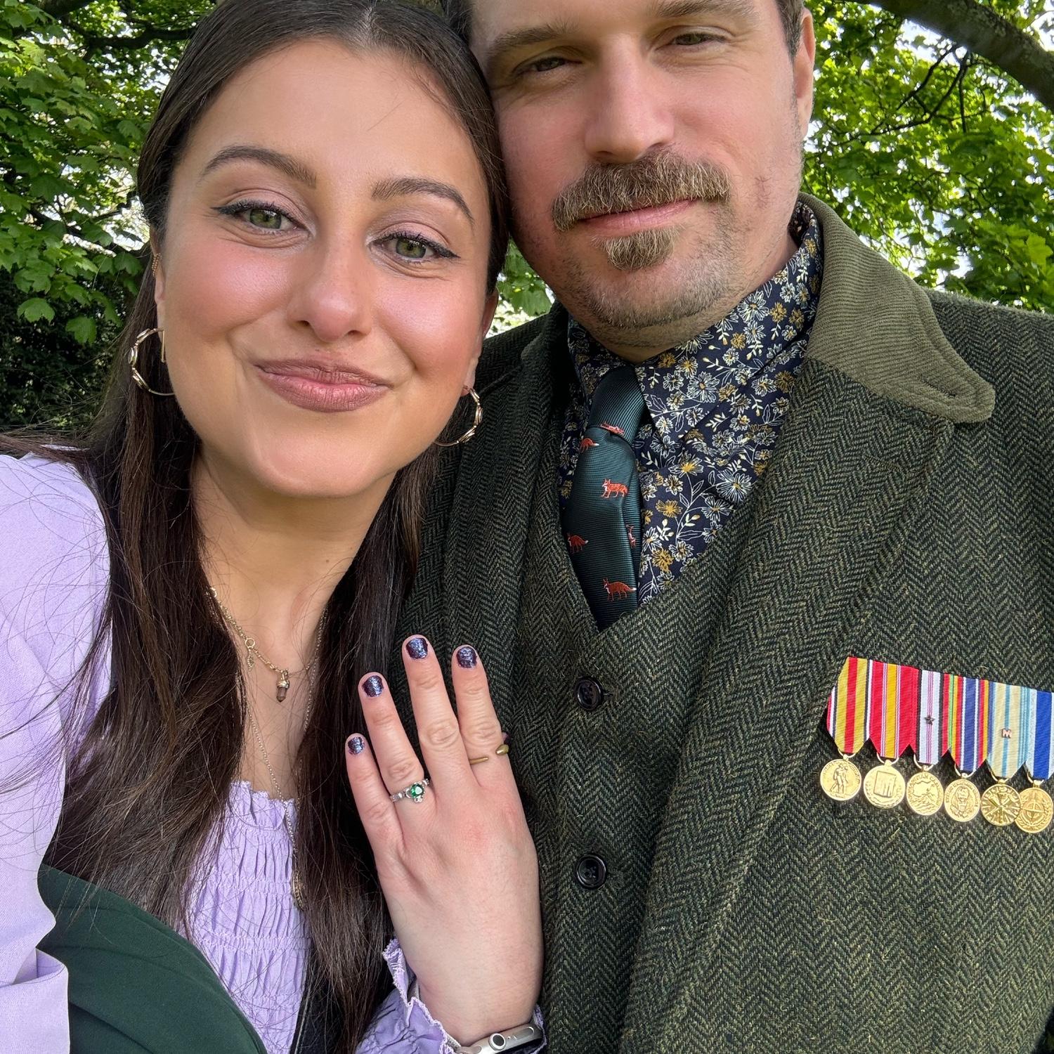 We got engaged under this majestic tree at Prestonfield House in Edinburgh, Scotland.