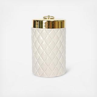 Elle Decor Quilted Ceramic Cotton Jar