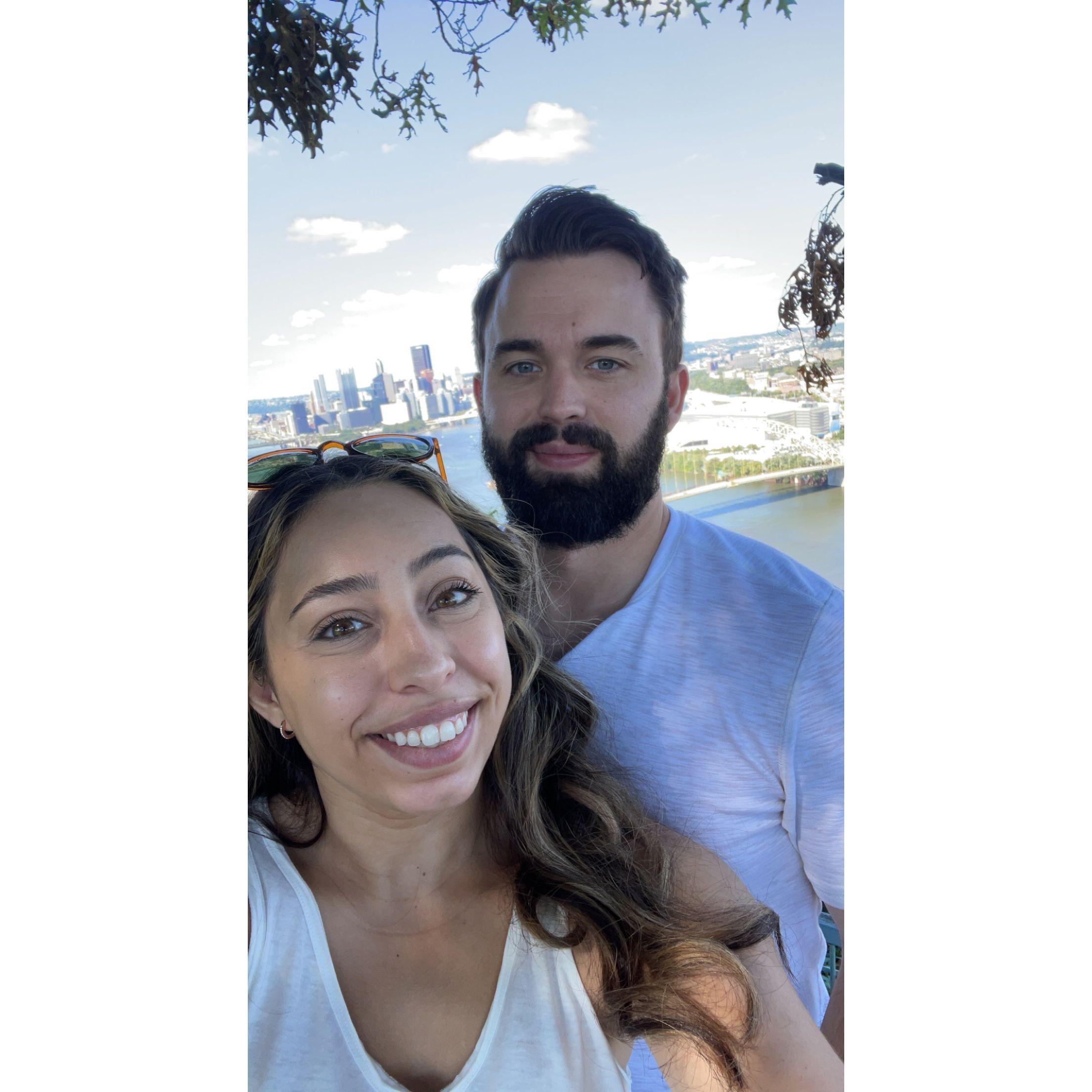 Our first trip to the West End overlook, not knowing we’d get engaged here 3 years later!
