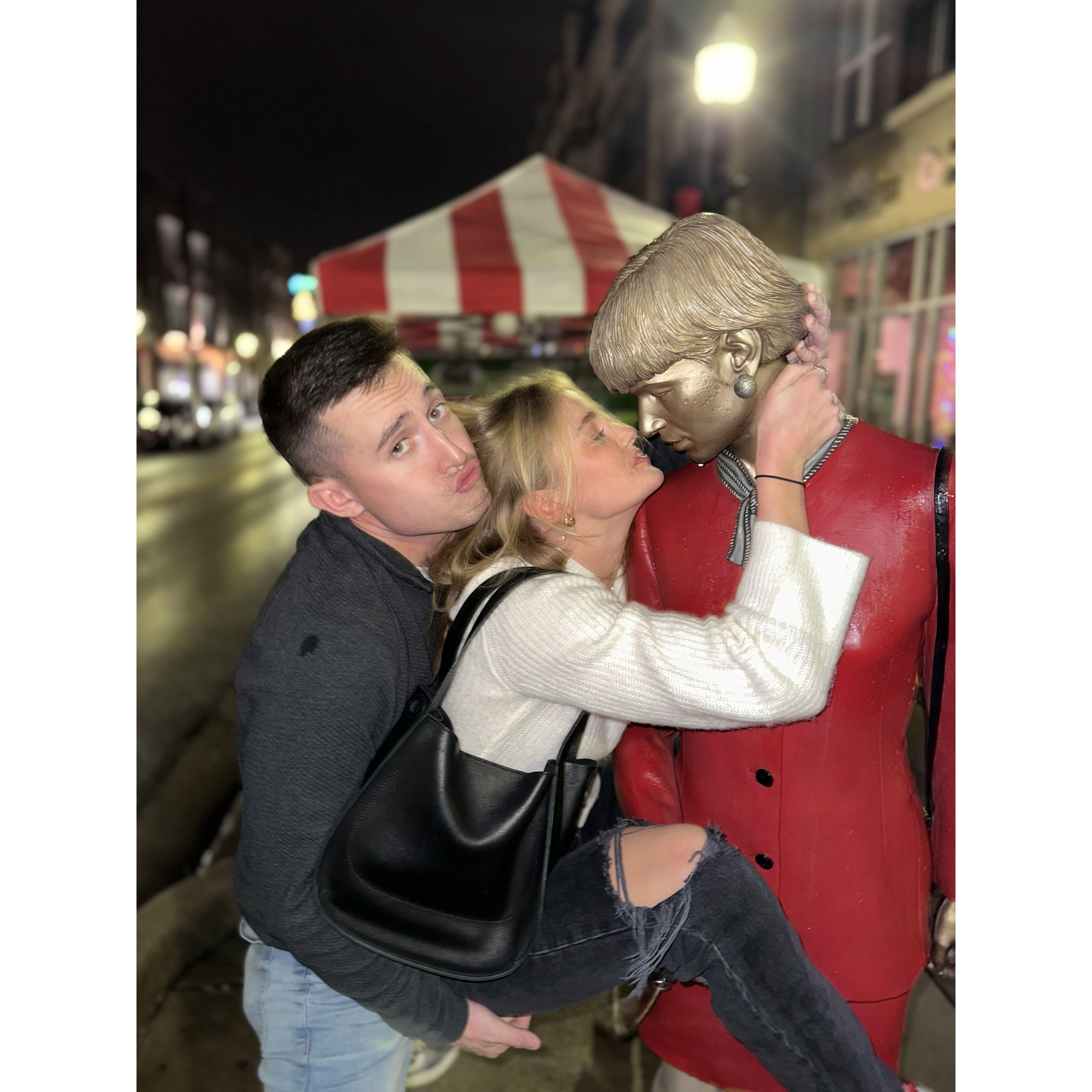 In Carmel, IN with the random statues everywhere