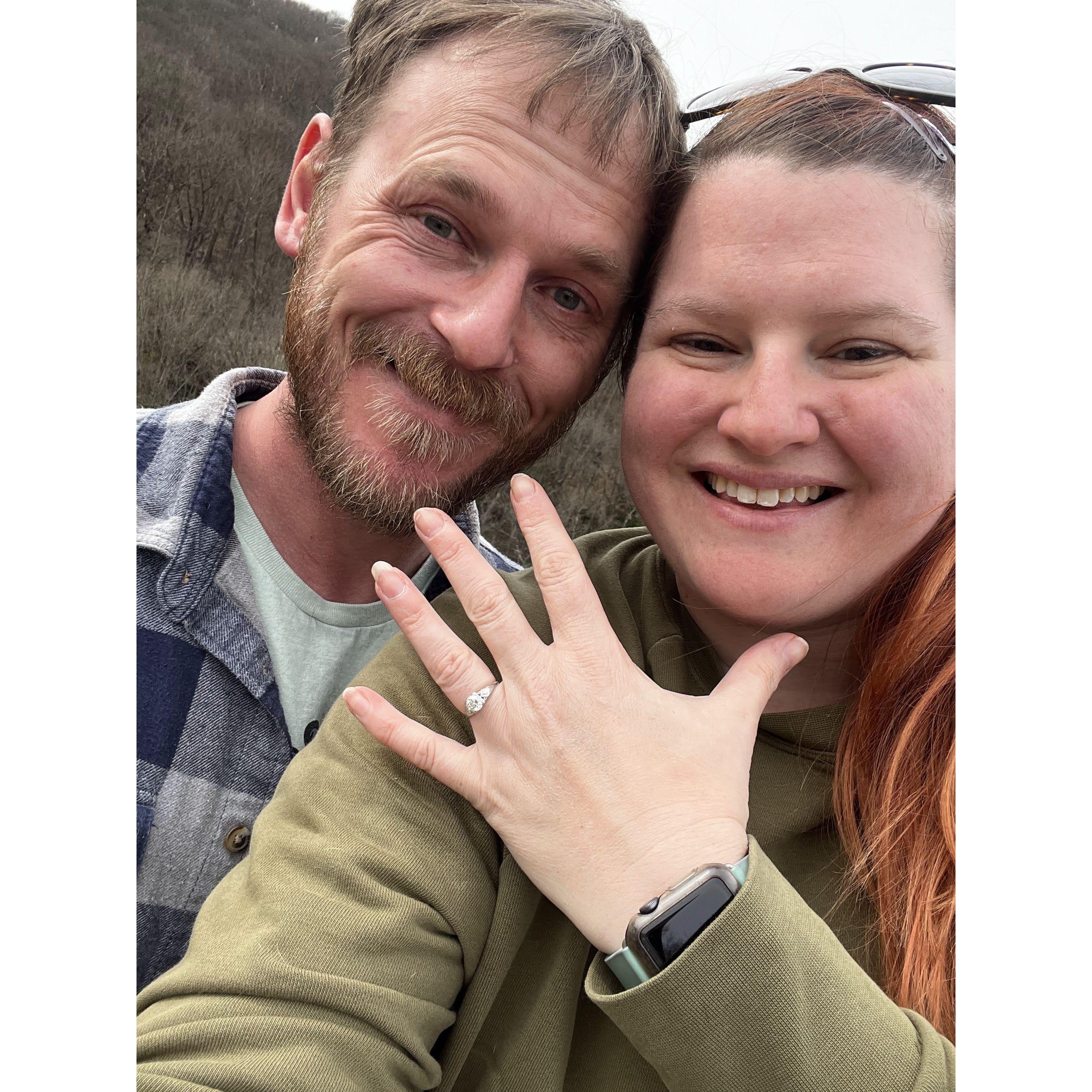 From when Ron proposed at Ohiopyle.