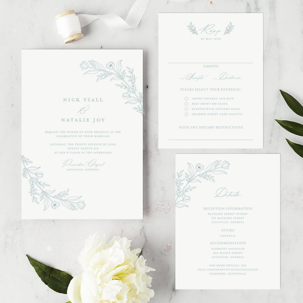 Seraphine Portrait Letterpress | Oatmeal | Zola Wedding Invitations
