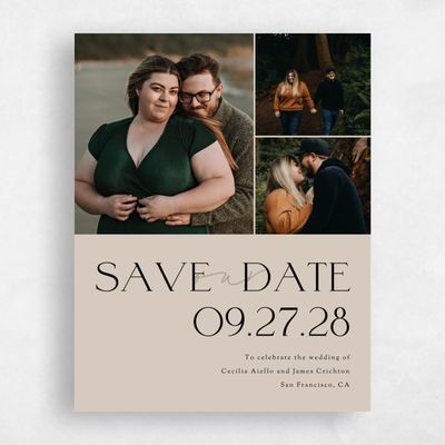 Canvas Tan, Brown Wedding Save the Date - Santiago Multiphoto