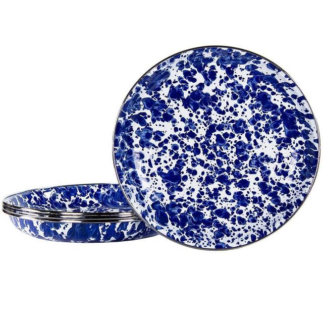 Golden Rabbit Enamelware - Set of 4-10" Pasta Plates (Cobalt Swirl)