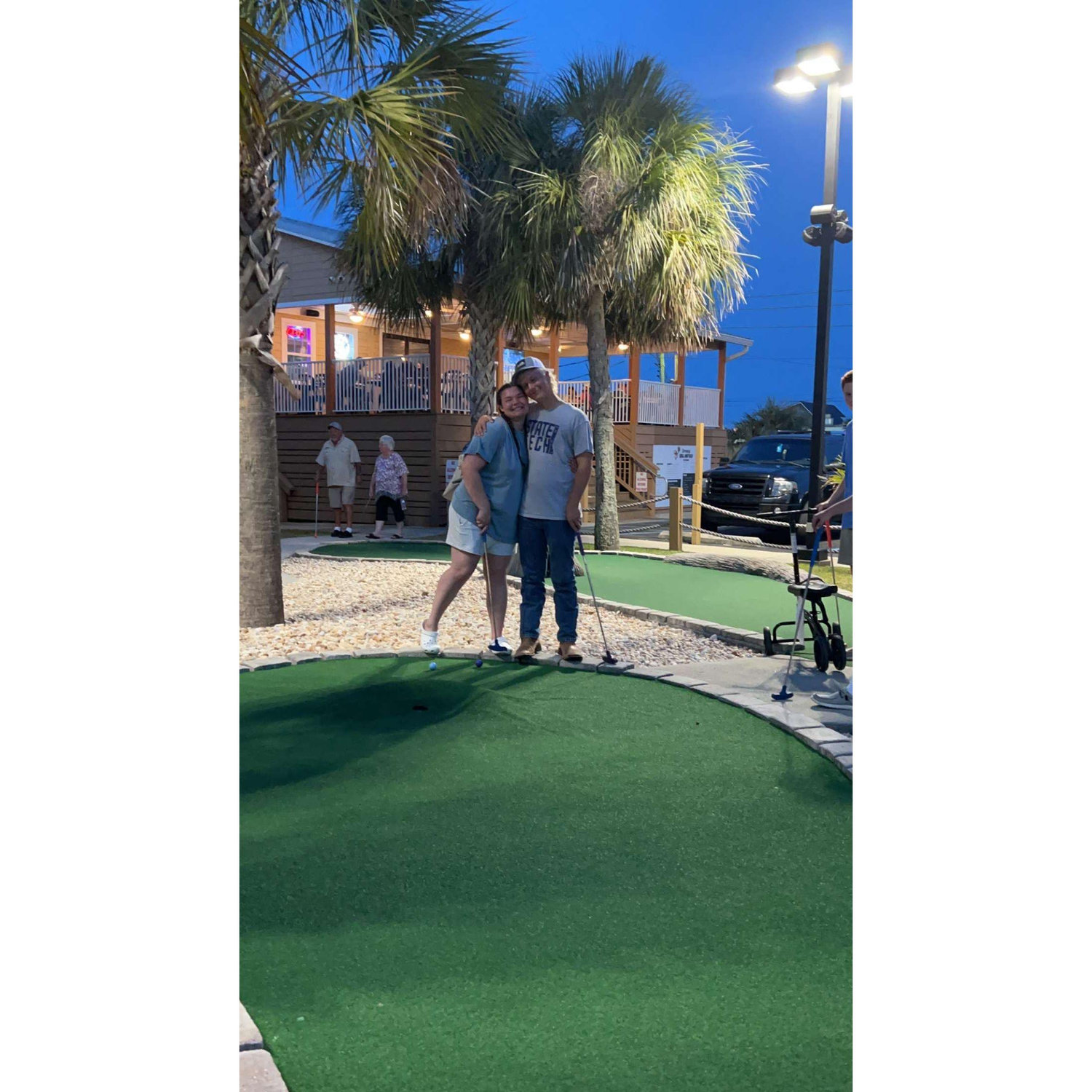 Mini golf at the beach together - 2023