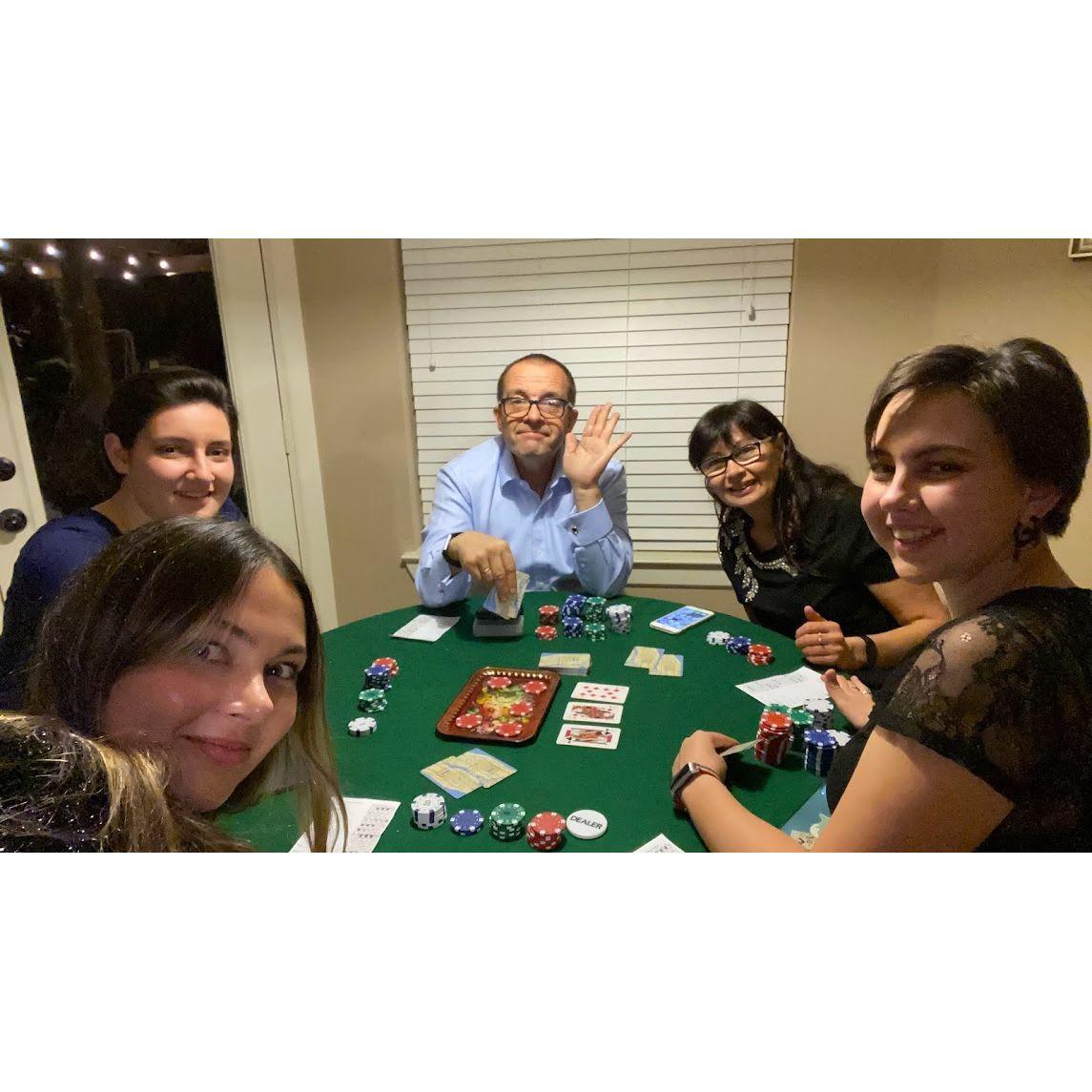 New Year's poker game with Nelly's family.