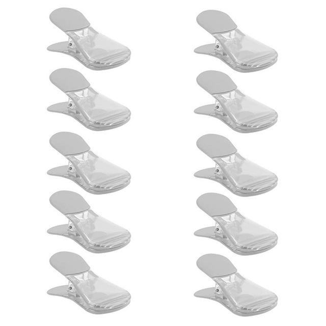 COOK with COLOR 10 Pc Bag Clip with Magnet, Chip Bag Clip, Sealing Food Clips, Plastic Clips for Food and Kitchen Storage, Chip Clip and Snack Bag Clips, Fridge Clips -White