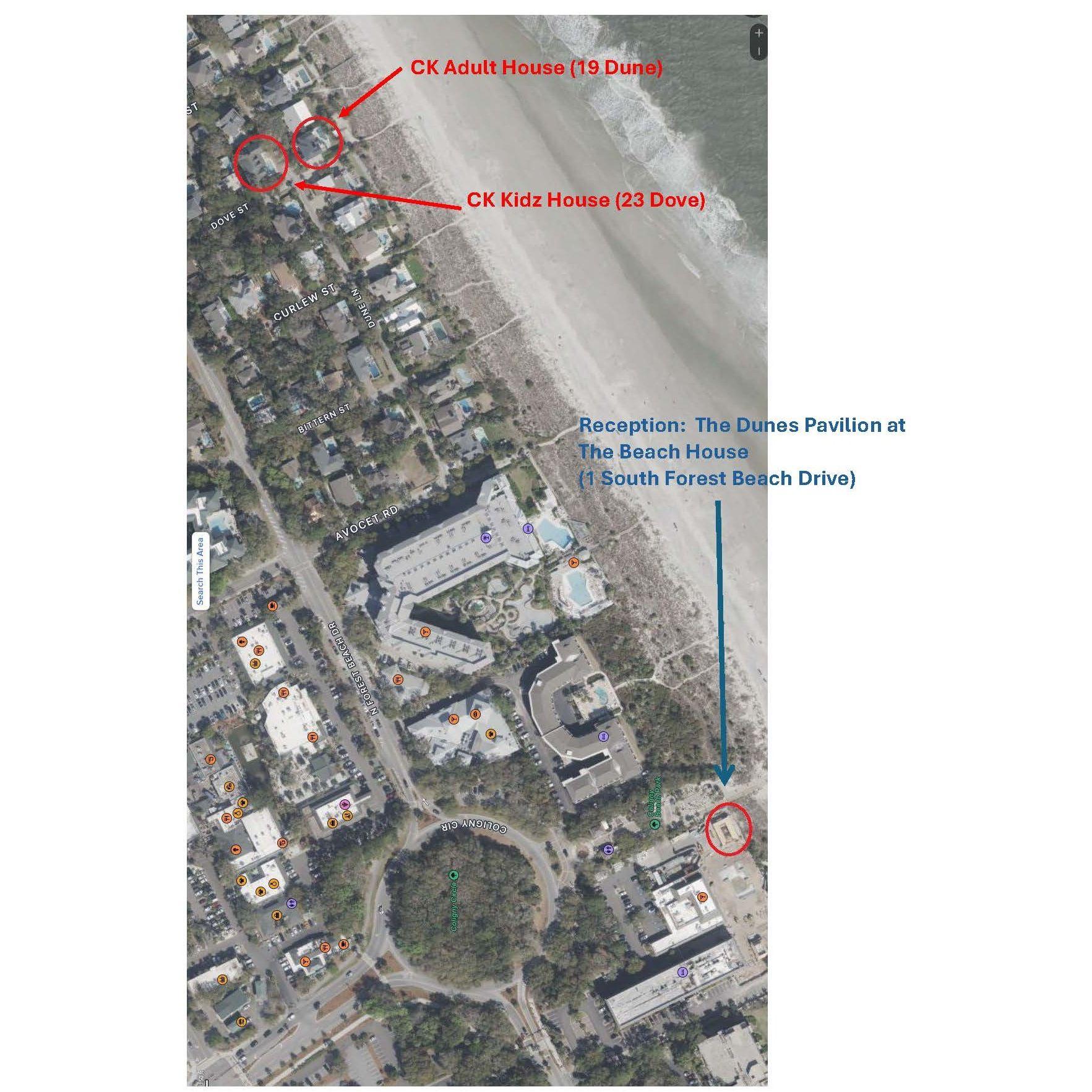 Houses & Reception Map
