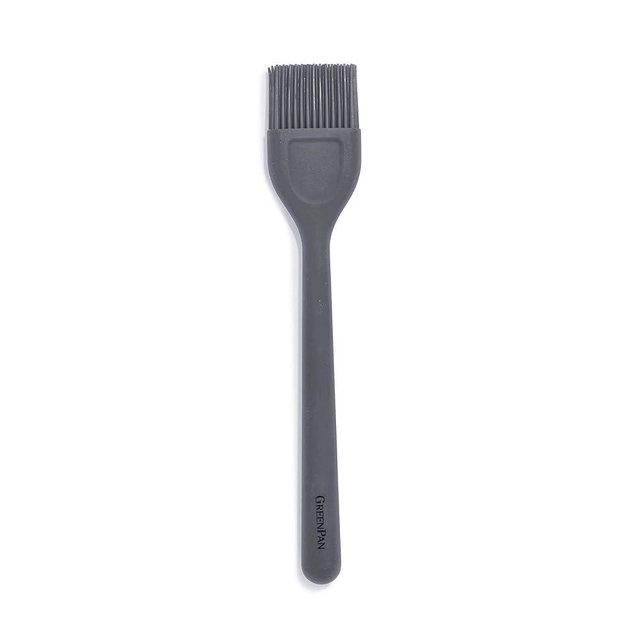 GreenPan Silicone Basting Brush, Cooking Kitchen Utensil, Sauce Marinades BBQ Grill Bake, Flexible Rubber Nonstick Cookware, Steel Core, Heat-Resistant, Anti-Slip Handle BPA-Free Dishwasher Safe, Gray