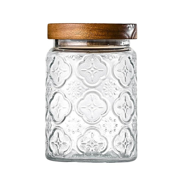 Adodeen 25oz Vintage Glass Jar With Lid, Glass Storage Containers, Airtight Kitchen Storage Containers For Sugar, Coffee, Tea, Spice, Flour, Candy Cookie, Pasta, Cereal, Cute Decorative Jars
