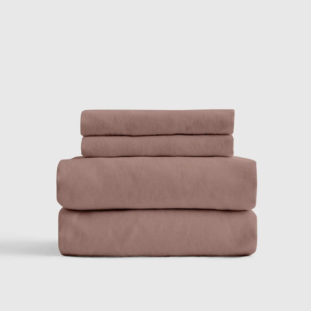 Organic Brushed Cotton Sheet Set - Fig, Queen