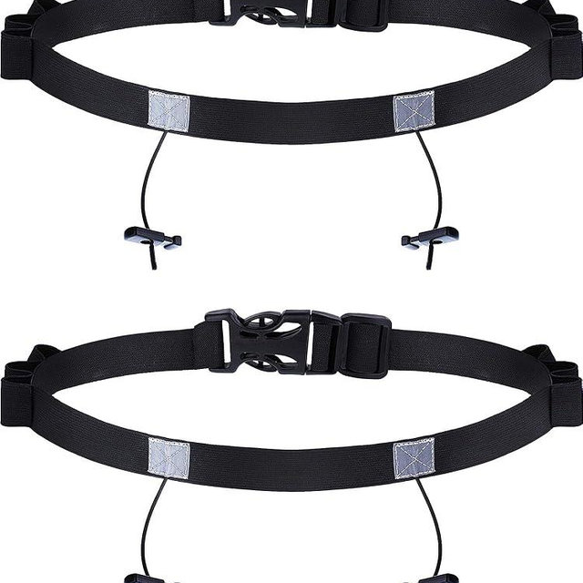 JOVITEC 2 Pieces Race Number Belt with 6 Gel Loops for Running Cycling Triathlon Marathon