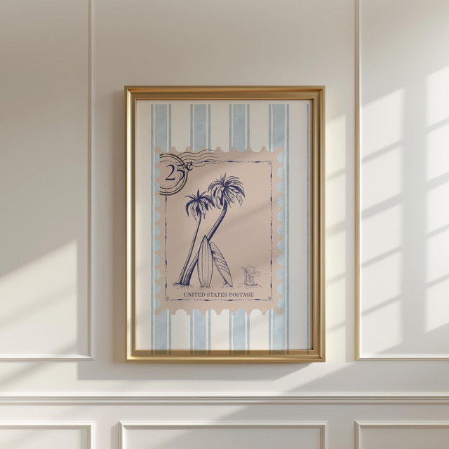 Vintage Surfboard Poster| Surfboard Wall Art| California Wall Art| Coastal Wall Decor| Beach Decor| Vintage Surf Print| Vintage Inspired Art