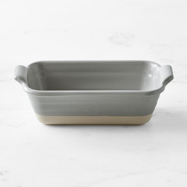 Emile Henry French Ceramic Potter Loaf Pan, Artisan Glaze Grey