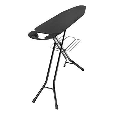 Whitmor Deluxe 4-Leg Ironing Board w/Mesh Top and Iron Rest Black