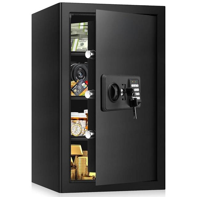 4.0 Cub Large Home Safe Fireproof Wterproof, Anti-theft Fireproof Safe with Programmable Keypad, Spare Keys and Alarm Systerm, Digital Home Security Safe Box for Document Money Medicines