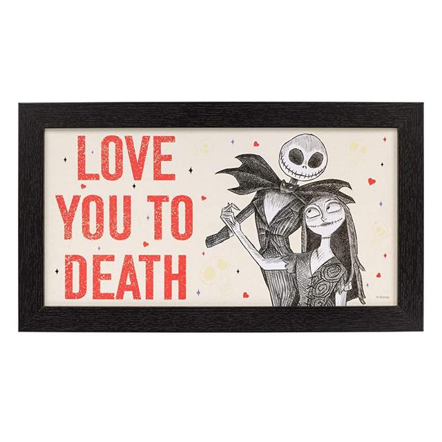 Silver Buffalo Nightmare Before Christmas Love You to Death Gel Coat 10" x 18" Framed MDF Wall Art multi