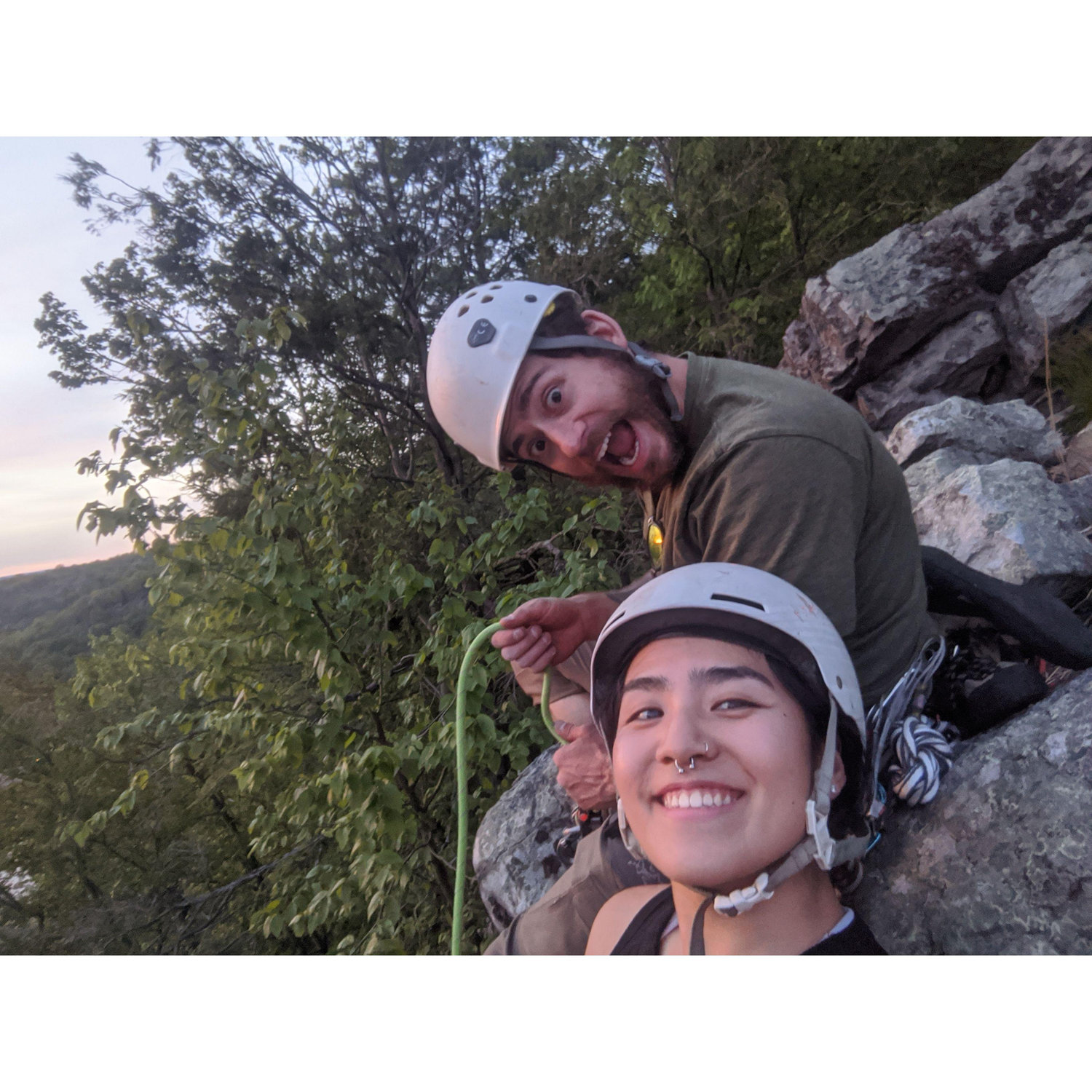 Our first date - a weekend climbing at the Delaware Water Gap.