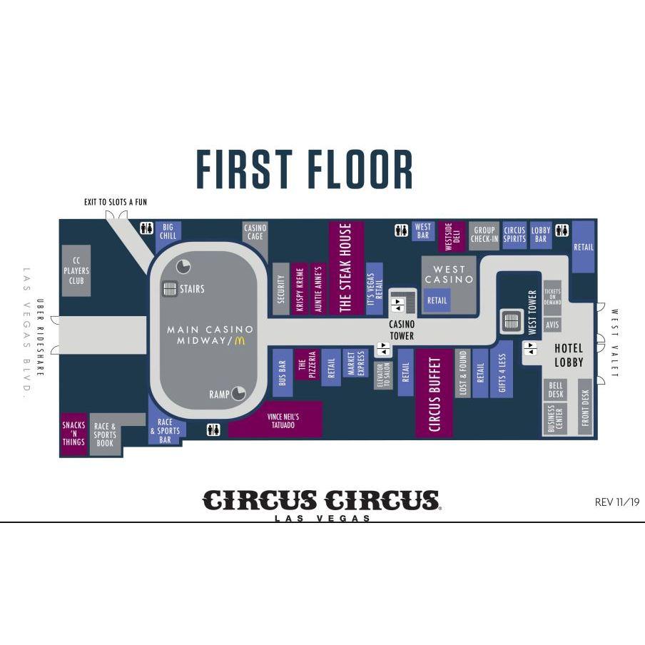 Circus Circus Hotel First Floor Plan