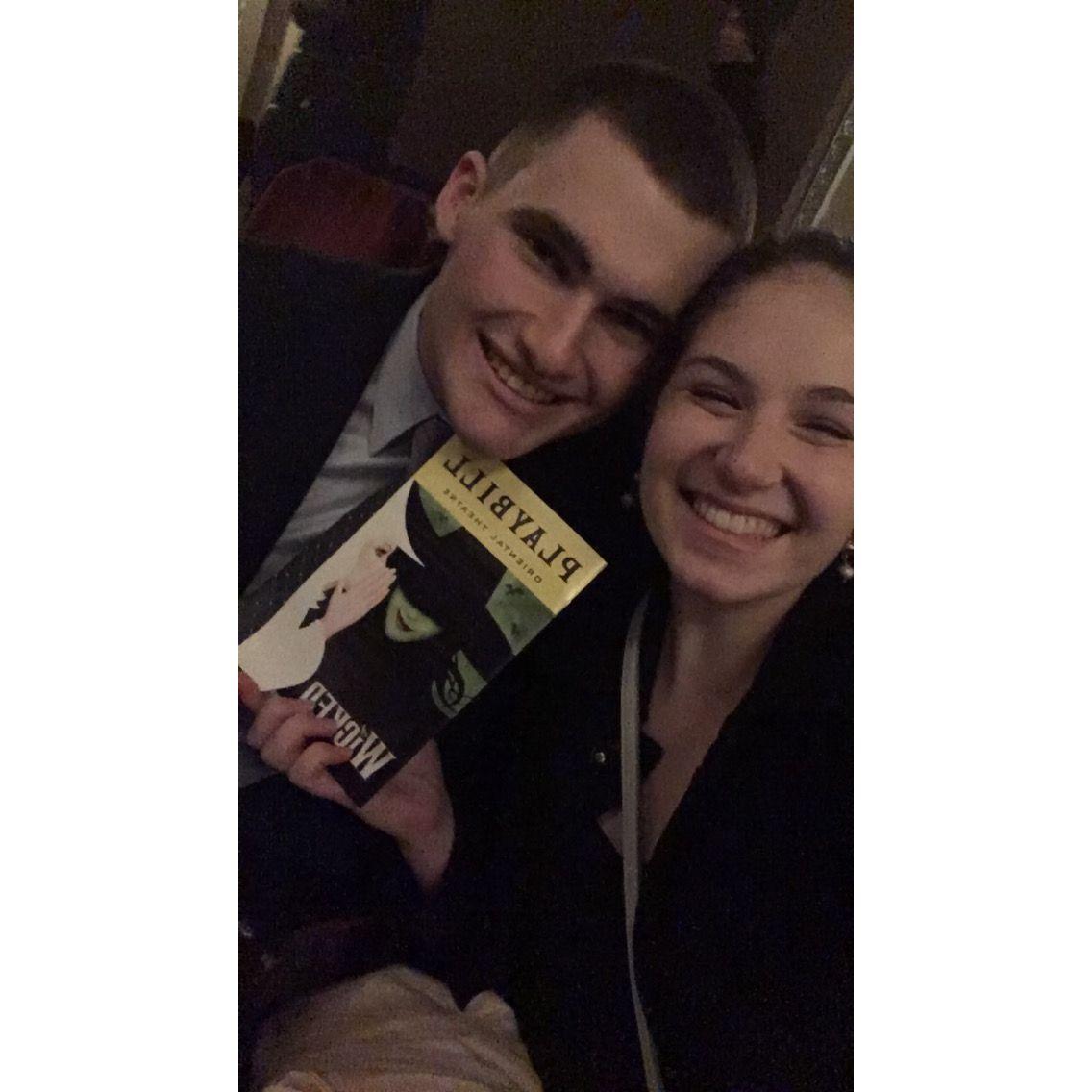 Seeing Wicked in our Sophomore Year, a few months after we started dating (2017)