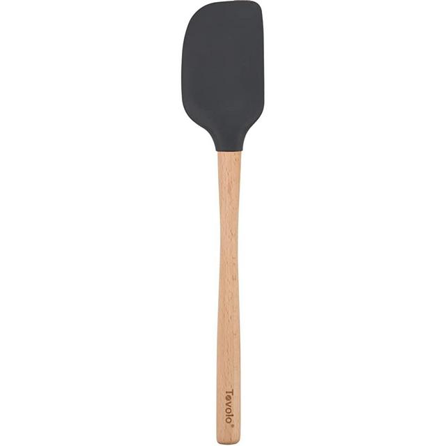 Tovolo Flex-Core Wood Handled Silicone Spatula, Non-Stick Heat-Resistant, BPA-Free, Dishwasher-Safe With Removable Angled Head, 1 EA, Charcoal