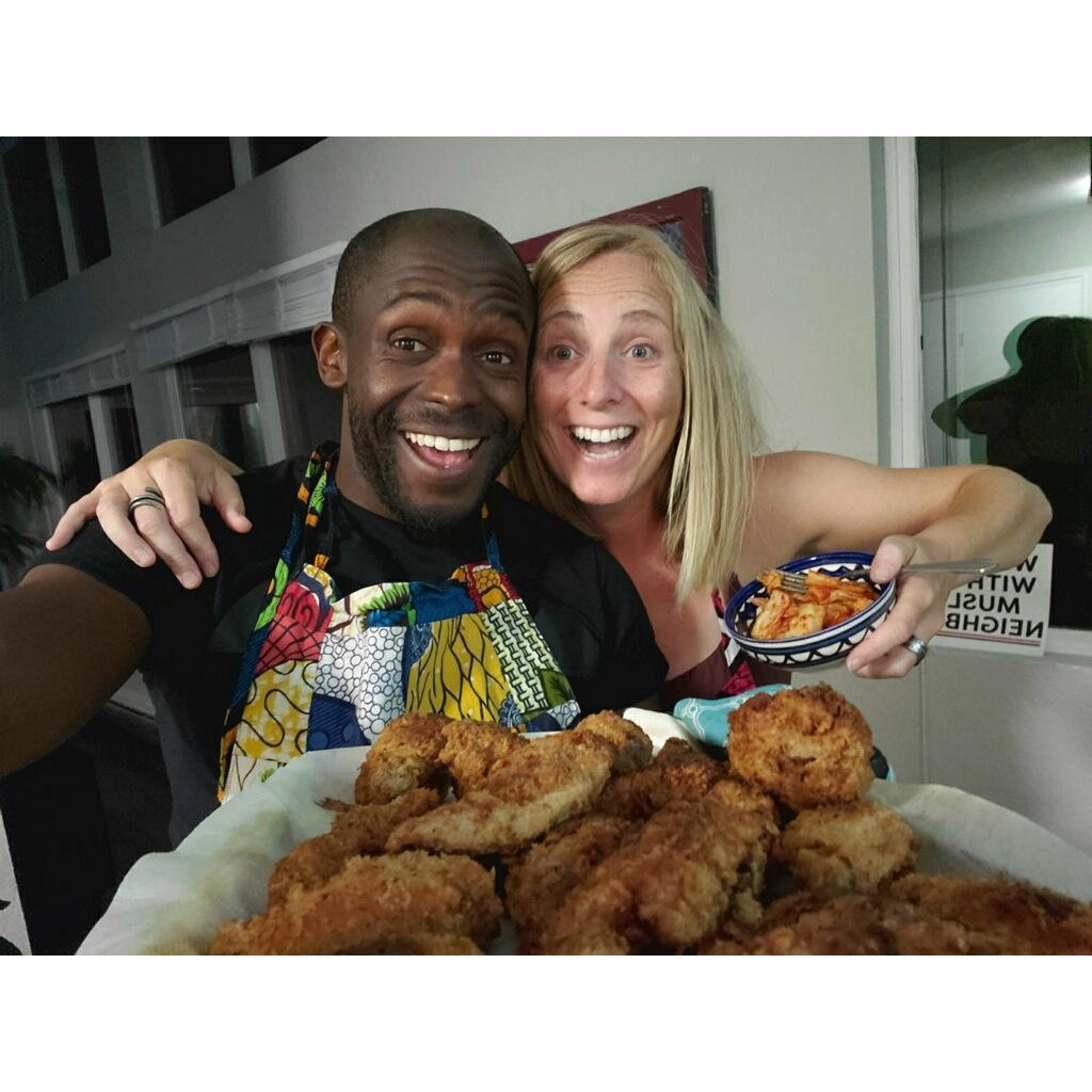 Homemade fried chicken the evening Chitalu say “ I love you” to Krystel for the first time