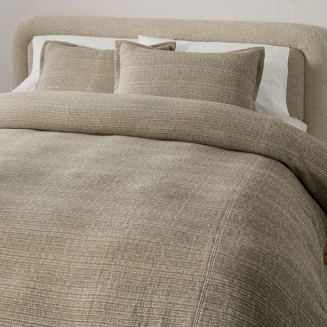 Chandler Ribbed Duvet, Full/Queen, Patina