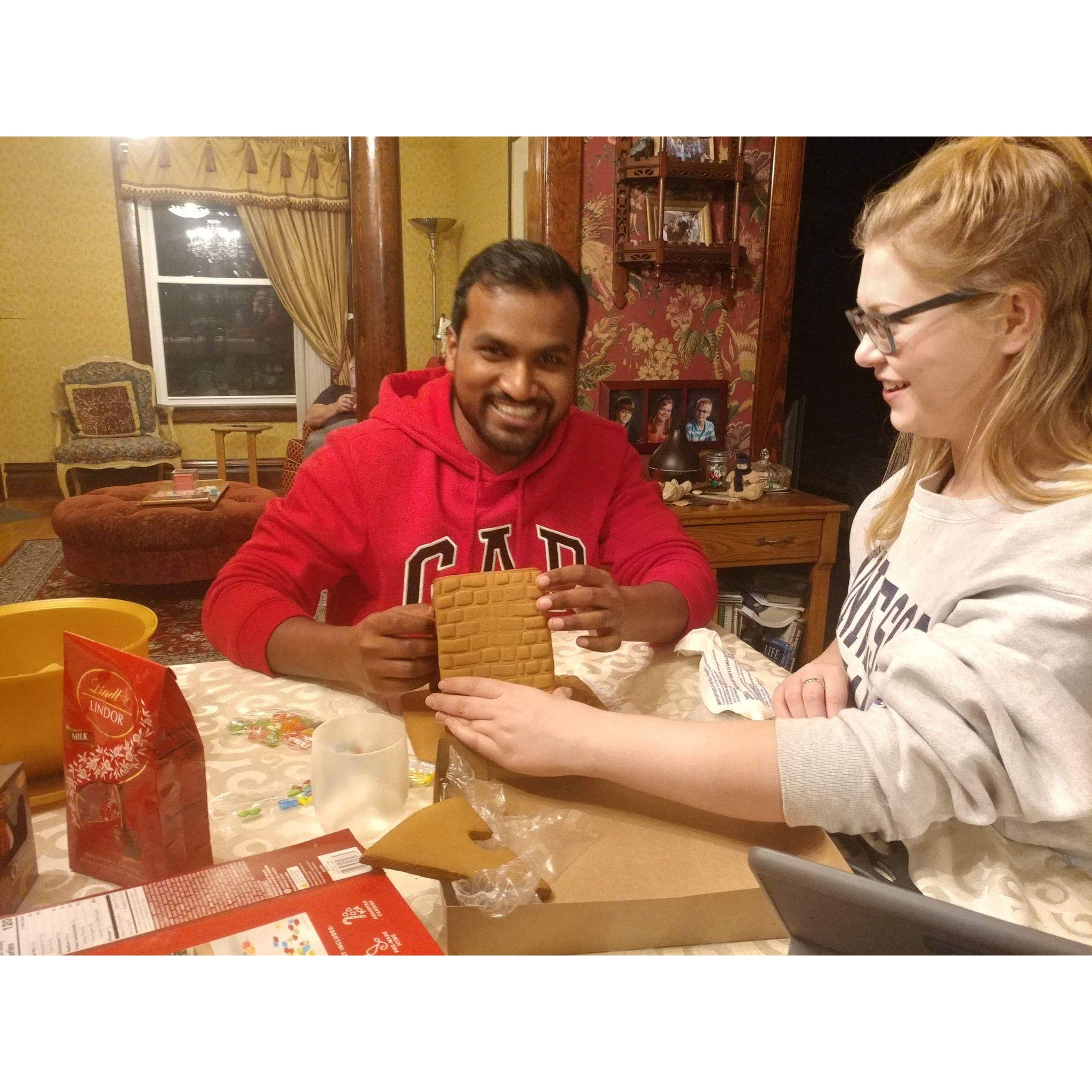 Sam's first gingerbread house!