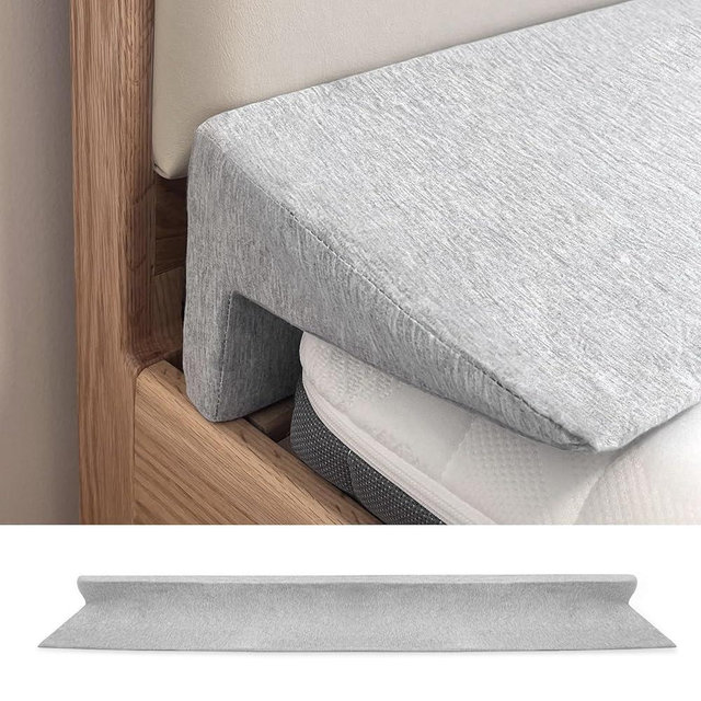 Wibeelee 60"x8"x5" Bed Wedge Pillow for Headboard Bed Wedge Gap Filler Cover 1.5-inch Gaps Mattress Wedge Gap Filler to Stop Items Falling Down(Grey)
