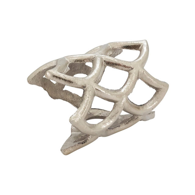 Saro Lifestyle Beachside Beauty Scallop Coral Napkin Ring , Silver