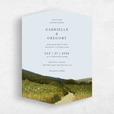 Blue Diamond Wedding Invitation - Zaldia Portrait