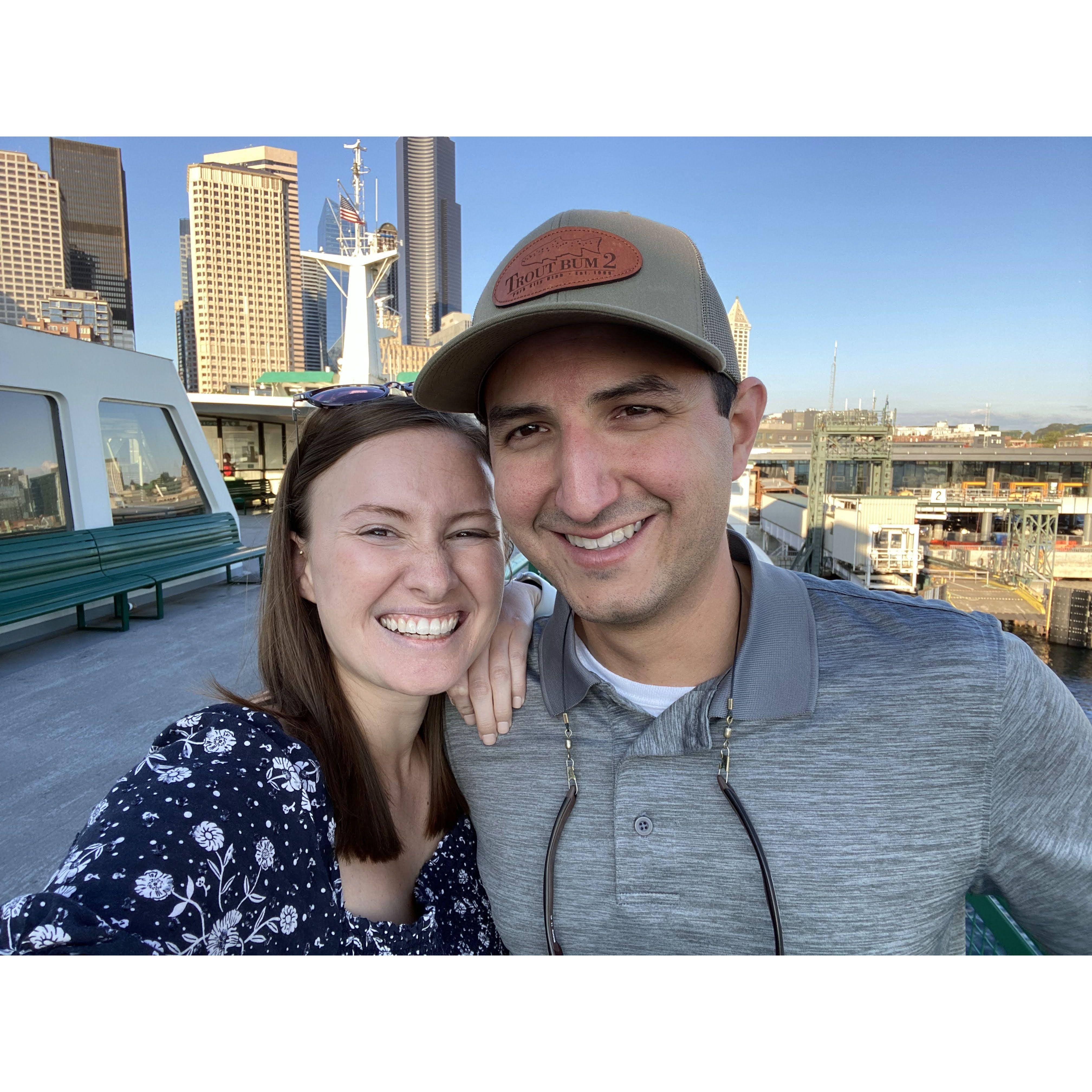 Our trip to Seattle in July 2022. Matt had the ring in his pocket when we took this picture and I had no idea.