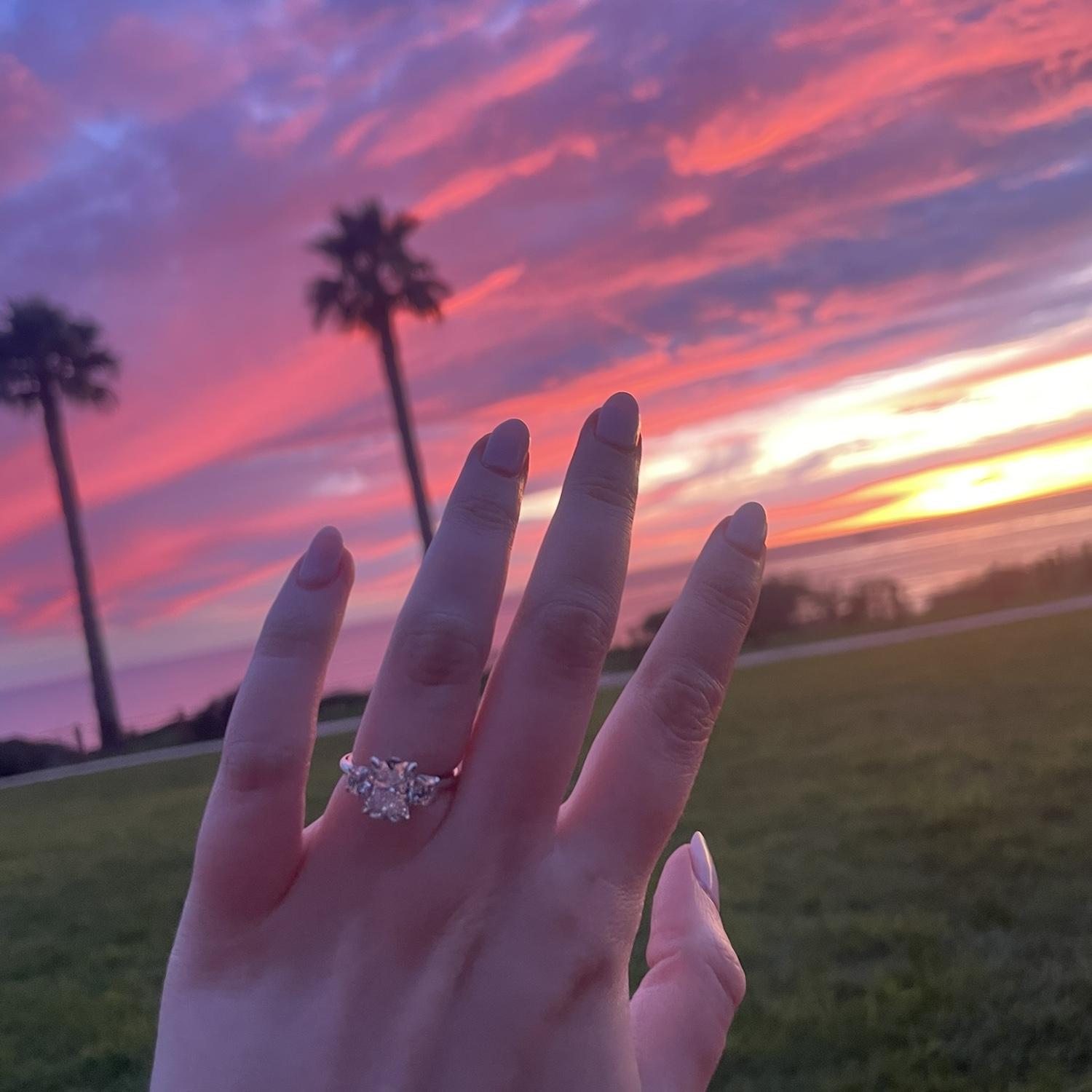 The most amazing sunset just after the proposal!
