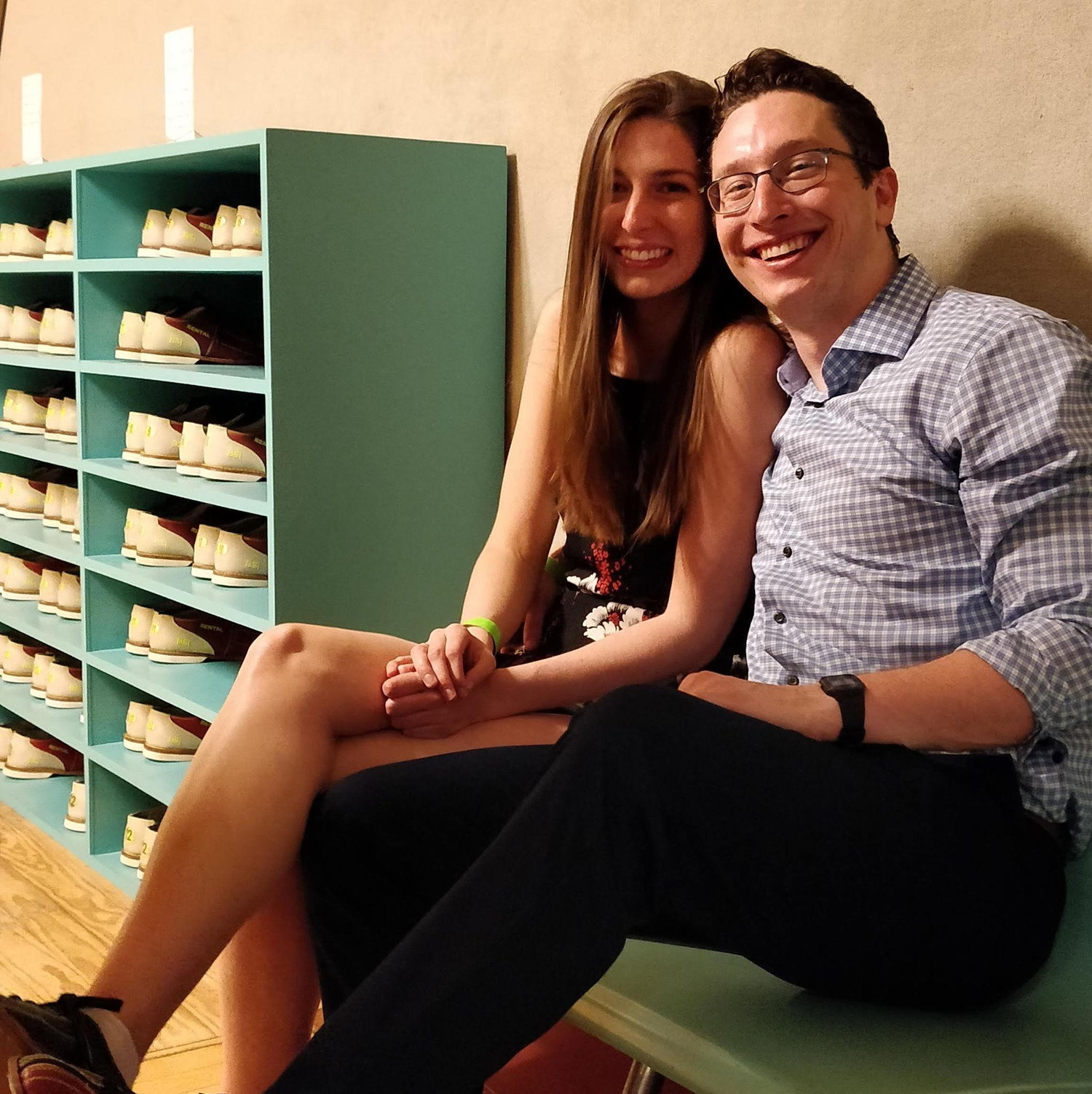One of our first dates -- Co-op prom at the bowling alley!