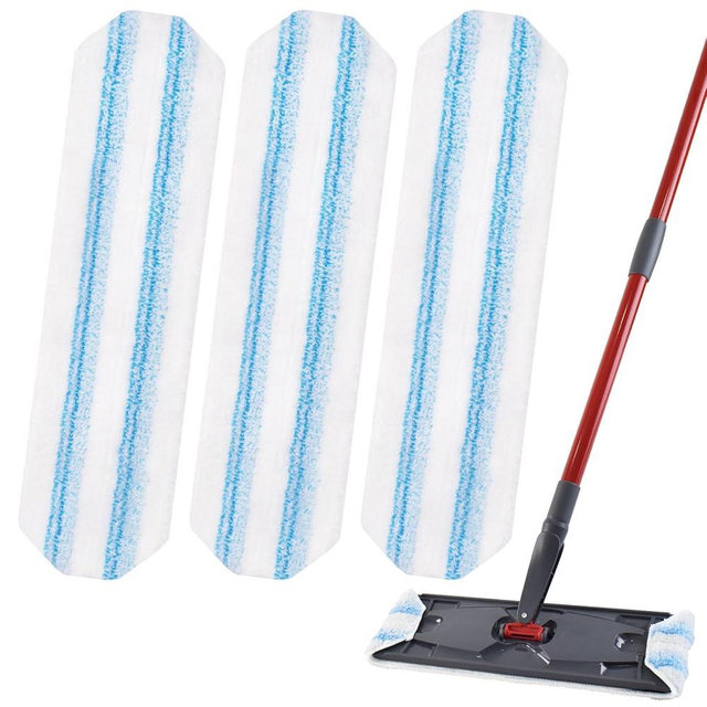 Mop Replacement Pads for OCedar H2prO Flat Mop System, 3 Pack Mop Pads for Ocedar H2prO Flat Mop, Microfiber Mop Heads Replacements for OCedar H2pro, Reusable Mop Refills Safe on Various Floors