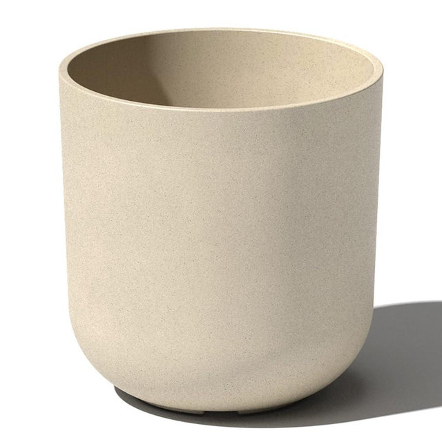 Veradek Mason Series Lima Planter - Round Planter for Indoor or Outdoor Porch/Garden | Made from Plastic-Stone Composite with Drainage Holes | Modern Décor for Succulents, Flowers, Small Plants