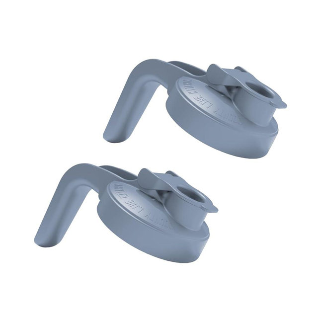 County Line Kitchen Wide Mouth Mason Jar Pour Spout Lid - Flip Cap Drinking/Canning Lids - Handle & Airtight Leak-Proof Seal - Accessories for Pitcher - Fits 32 oz & 64 oz, Sky Blue - 2 Pack
