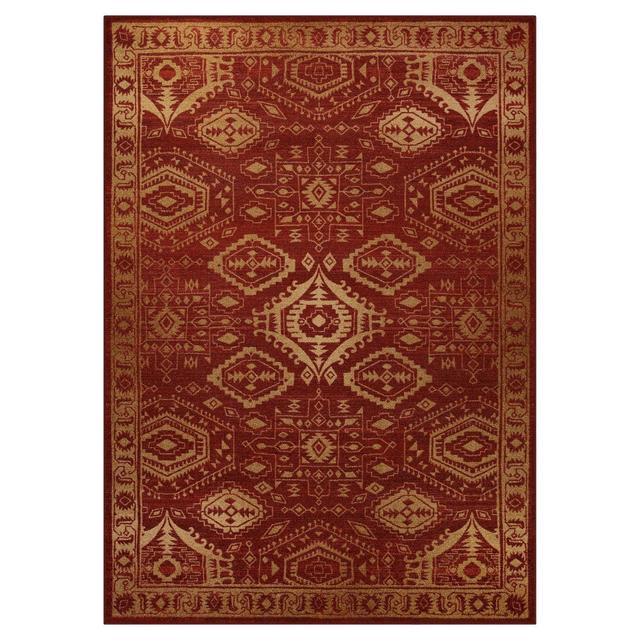 7'X10' Tribal Design Tufted Area Rug Red - Maples