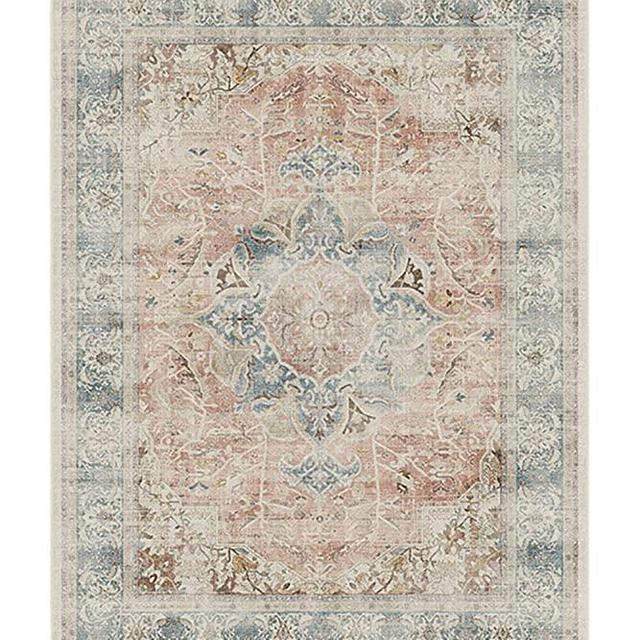 RUGGABLE Sarrah Washable Rug - Perfect Vintage Area Rug for Living Room Bedroom Kitchen - Pet & Child Friendly - Stain & Water Resistant - Coral 5'x7' (Cushioned Pad)