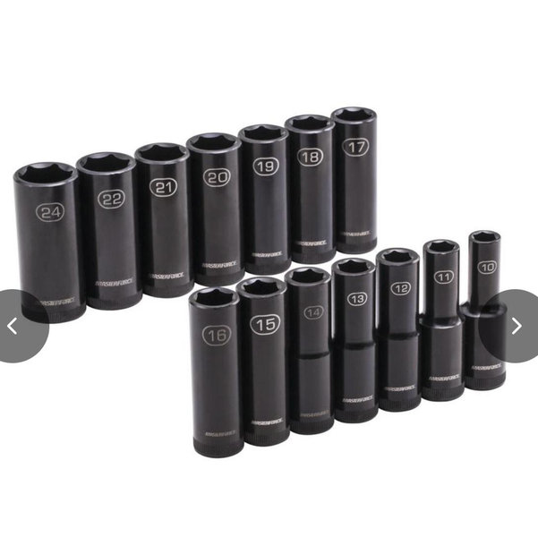 Masterforce® Control Drive® 1/2" Drive Metric Deep Impact Socket Set - 14 Piece