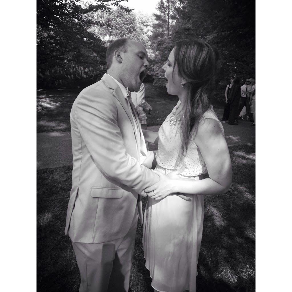 Playful photo at Jake & Katie's wedding June 2014.